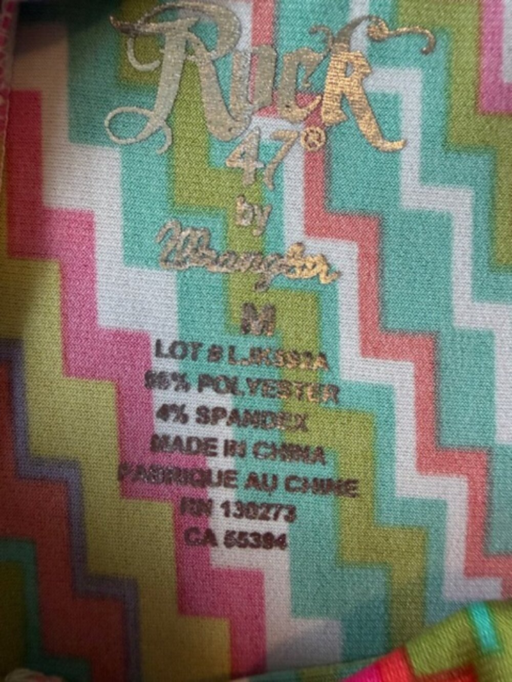 NWT Rock 47 Wrangler Wide Leg Multicolor Chevron Palazzo Pants Sz Med Hippie 70s - Picture 5 of 9